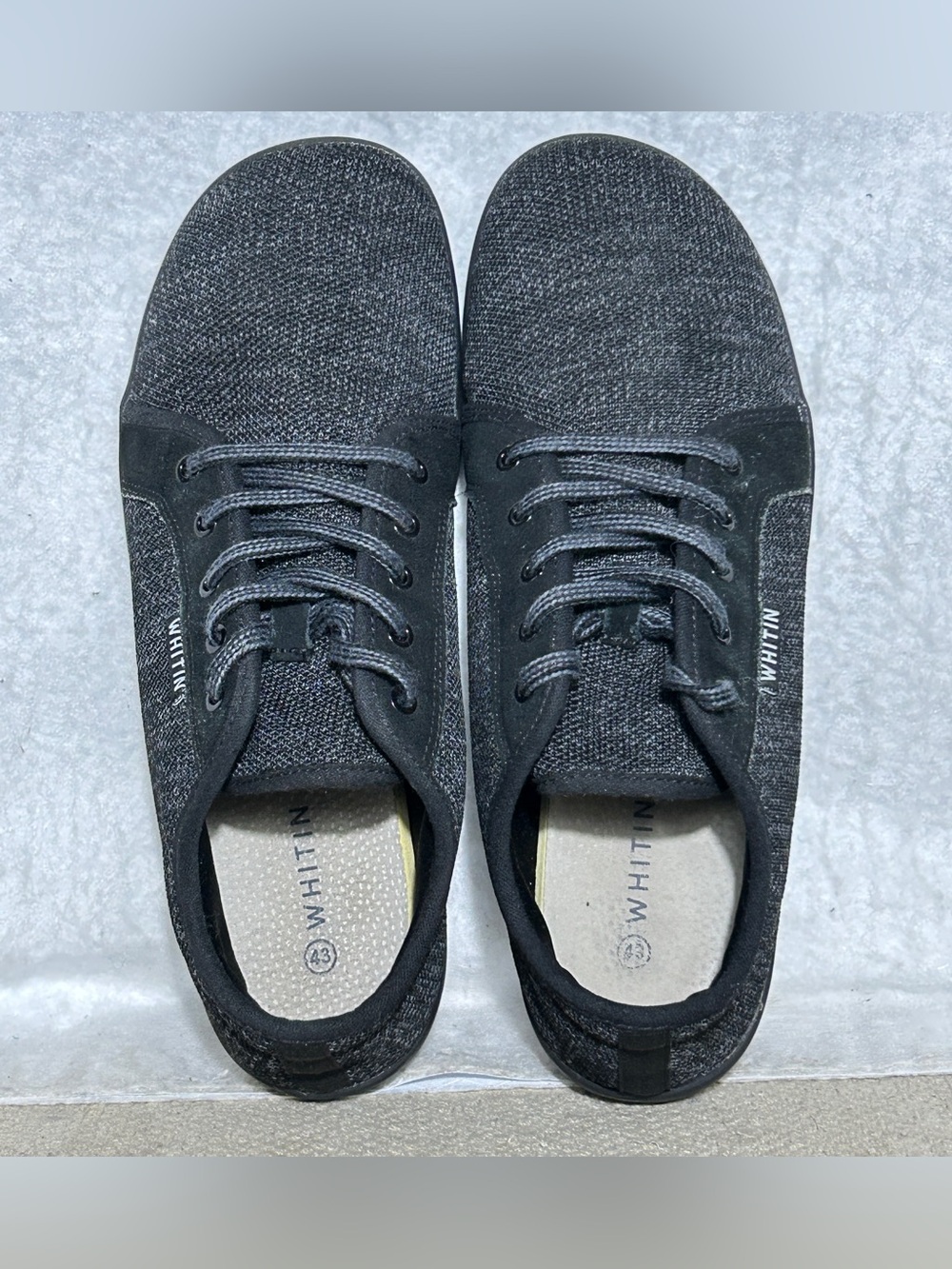 Whitin Mens Blk Knit Zero-drop Minimalist Running Barefoot Sneaker SZ EU 43 US 9 - Picture 5 of 11